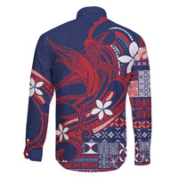 Samoa Manuia le Aso Tuto'atasi Family Matching Summer Maxi Dress and Hawaiian Shirt Siapo Mamanu Mix Tatau Marlin - Flag Color LT7 - Polynesian Pride