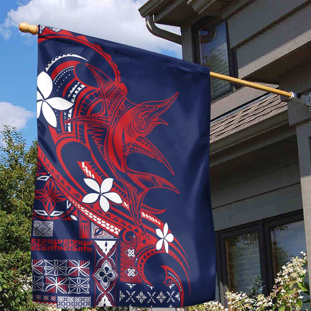 Samoa Manuia le Aso Tuto'atasi Garden Flag Siapo Mamanu Mix Tatau Marlin - Flag Color LT7 - Polynesian Pride