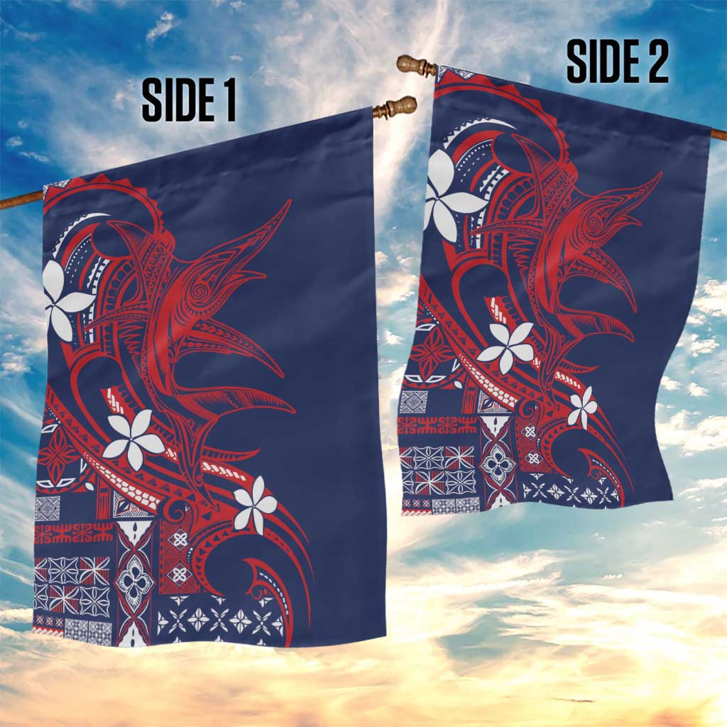 Samoa Manuia le Aso Tuto'atasi Garden Flag Siapo Mamanu Mix Tatau Marlin - Flag Color LT7 - Polynesian Pride