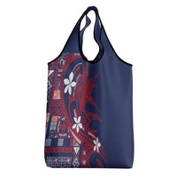 Samoa Manuia le Aso Tuto'atasi Grocery Bag Siapo Mamanu Mix Tatau Marlin - Flag Color LT7 - Polynesian Pride