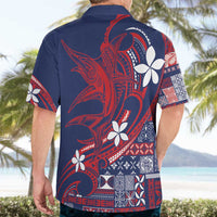 Samoa Manuia le Aso Tuto'atasi Hawaiian Shirt Siapo Mamanu Mix Tatau Marlin - Flag Color LT7 - Polynesian Pride