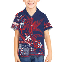 Samoa Manuia le Aso Tuto'atasi Hawaiian Shirt Siapo Mamanu Mix Tatau Marlin - Flag Color LT7 - Polynesian Pride