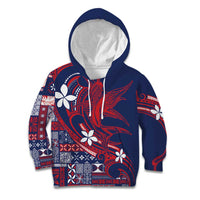 Samoa Manuia le Aso Tuto'atasi Kid Hoodie Siapo Mamanu Mix Tatau Marlin - Flag Color LT7 Hoodie Blue - Polynesian Pride