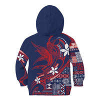 Samoa Manuia le Aso Tuto'atasi Kid Hoodie Siapo Mamanu Mix Tatau Marlin - Flag Color LT7 - Polynesian Pride