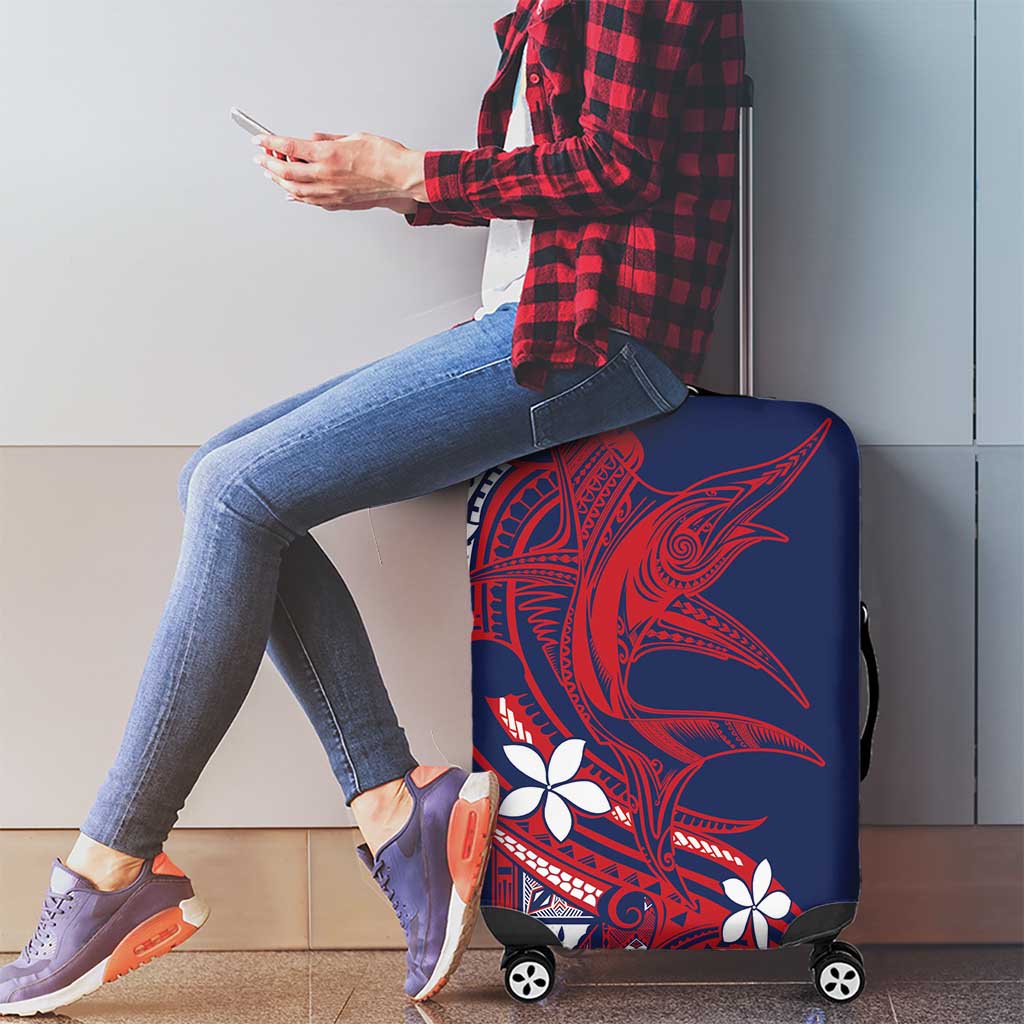 Samoa Manuia le Aso Tuto'atasi Luggage Cover Siapo Mamanu Mix Tatau Marlin - Flag Color LT7 - Polynesian Pride