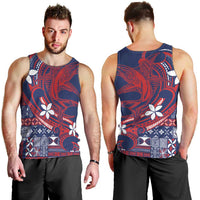 Samoa Manuia le Aso Tuto'atasi Men Tank Top Siapo Mamanu Mix Tatau Marlin - Flag Color LT7 - Polynesian Pride
