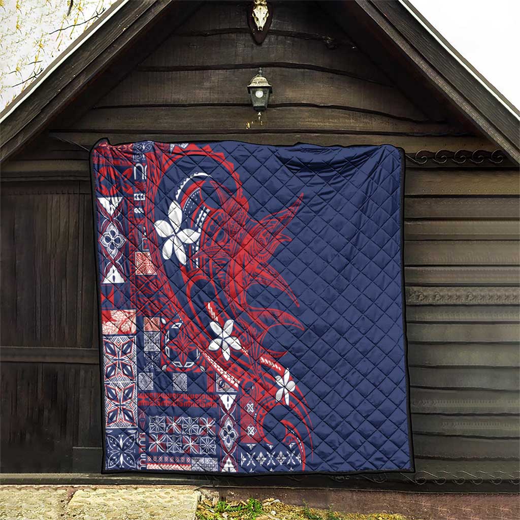 Samoa Manuia le Aso Tuto'atasi Quilt Siapo Mamanu Mix Tatau Marlin - Flag Color LT7 - Polynesian Pride