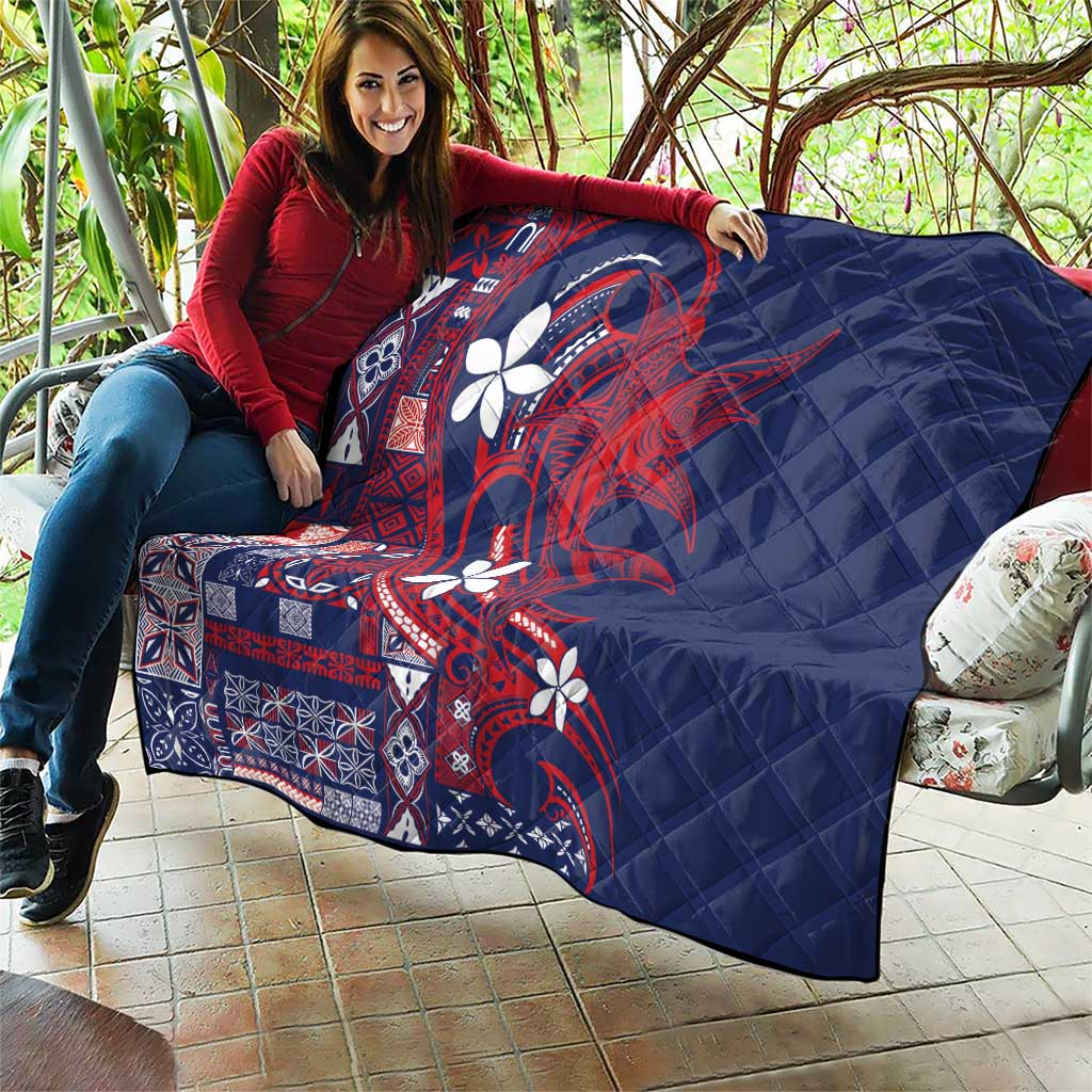 Samoa Manuia le Aso Tuto'atasi Quilt Siapo Mamanu Mix Tatau Marlin - Flag Color LT7 - Polynesian Pride
