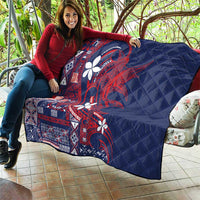 Samoa Manuia le Aso Tuto'atasi Quilt Siapo Mamanu Mix Tatau Marlin - Flag Color LT7 - Polynesian Pride