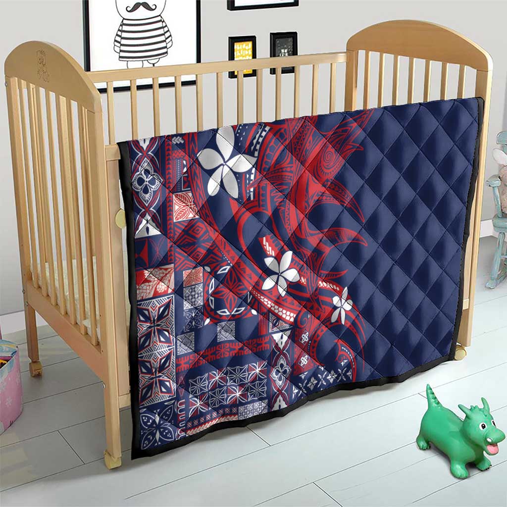 Samoa Manuia le Aso Tuto'atasi Quilt Siapo Mamanu Mix Tatau Marlin - Flag Color LT7 - Polynesian Pride
