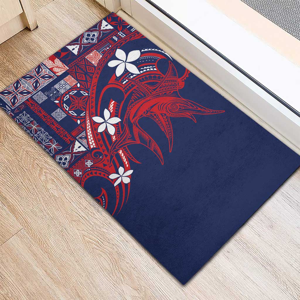 Samoa Manuia le Aso Tuto'atasi Rubber Doormat Siapo Mamanu Mix Tatau Marlin - Flag Color LT7 - Polynesian Pride