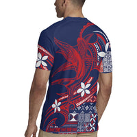 Samoa Manuia le Aso Tuto'atasi Rugby Jersey Siapo Mamanu Mix Tatau Marlin - Flag Color LT7 - Polynesian Pride