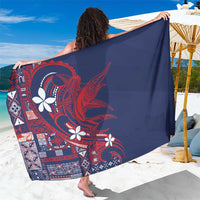 Samoa Manuia le Aso Tuto'atasi Sarong Siapo Mamanu Mix Tatau Marlin - Flag Color LT7 One Size 44 x 66 inches Blue - Polynesian Pride