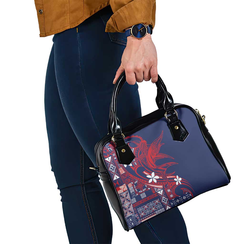 Samoa Manuia le Aso Tuto'atasi Shoulder Handbag Siapo Mamanu Mix Tatau Marlin - Flag Color LT7 - Polynesian Pride