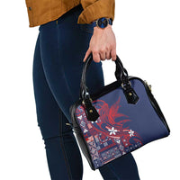 Samoa Manuia le Aso Tuto'atasi Shoulder Handbag Siapo Mamanu Mix Tatau Marlin - Flag Color LT7 - Polynesian Pride