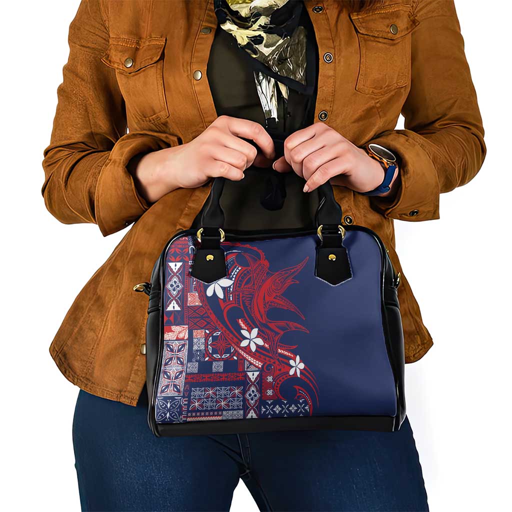 Samoa Manuia le Aso Tuto'atasi Shoulder Handbag Siapo Mamanu Mix Tatau Marlin - Flag Color LT7 - Polynesian Pride