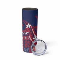 Samoa Manuia le Aso Tuto'atasi Skinny Tumbler Siapo Mamanu Mix Tatau Marlin - Flag Color LT7 - Polynesian Pride