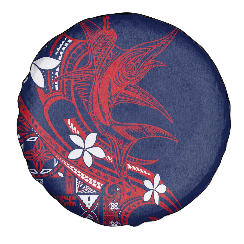 Samoa Manuia le Aso Tuto'atasi Spare Tire Cover Siapo Mamanu Mix Tatau Marlin - Flag Color LT7 - Polynesian Pride