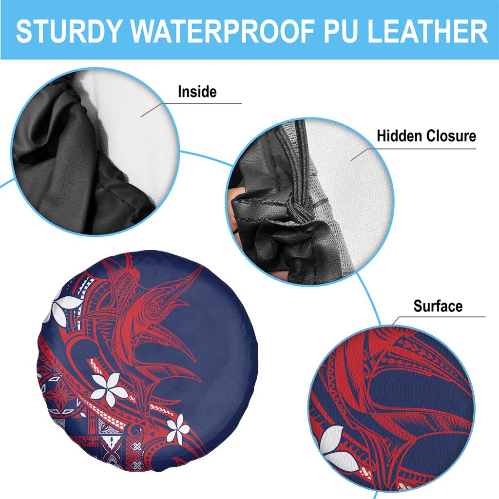 Samoa Manuia le Aso Tuto'atasi Spare Tire Cover Siapo Mamanu Mix Tatau Marlin - Flag Color LT7 - Polynesian Pride