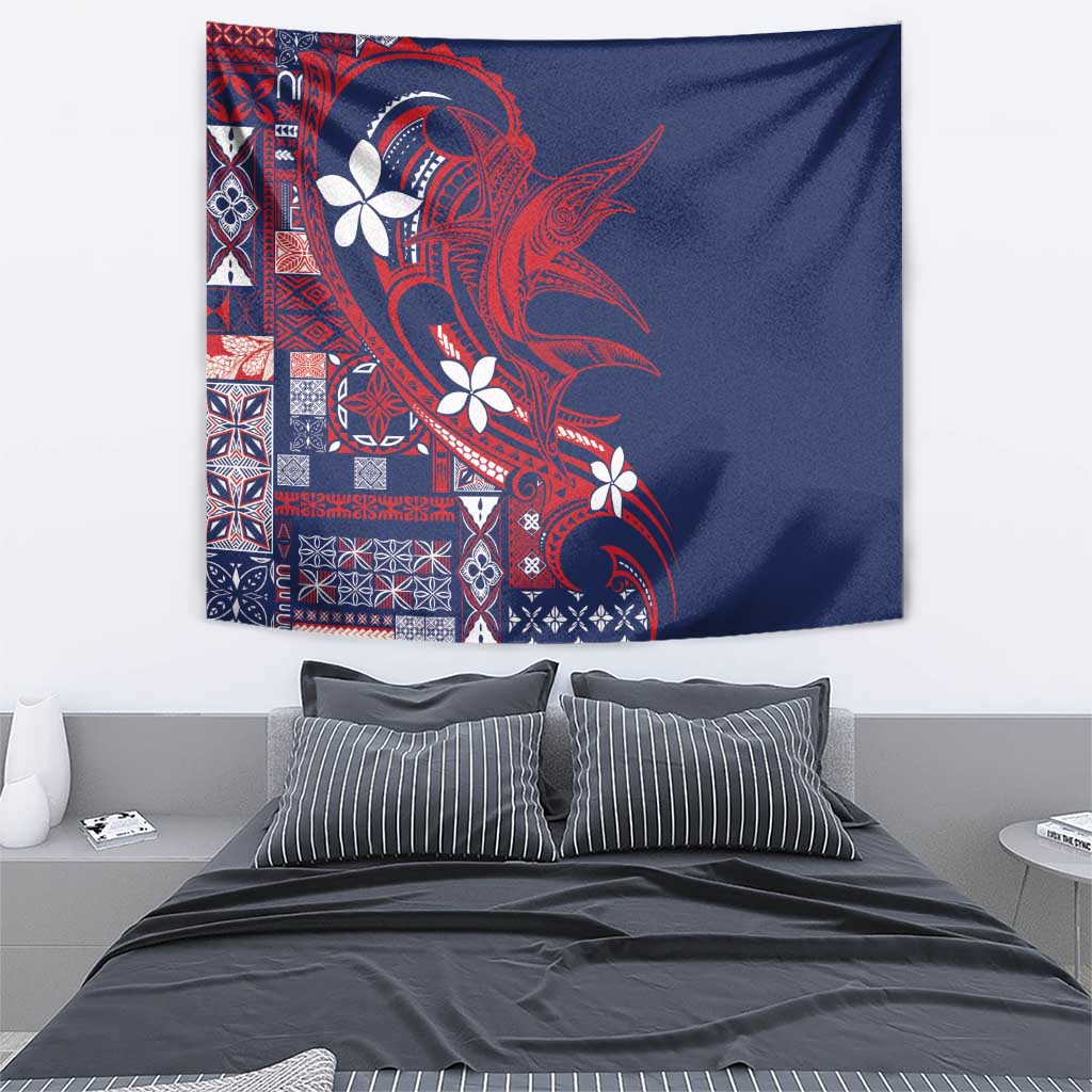 Samoa Manuia le Aso Tuto'atasi Tapestry Siapo Mamanu Mix Tatau Marlin - Flag Color LT7 - Polynesian Pride