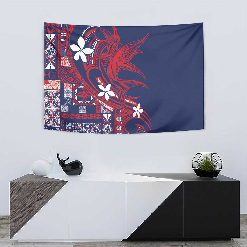 Samoa Manuia le Aso Tuto'atasi Tapestry Siapo Mamanu Mix Tatau Marlin - Flag Color LT7 - Polynesian Pride