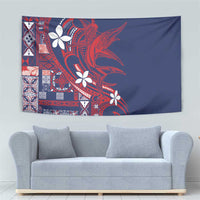 Samoa Manuia le Aso Tuto'atasi Tapestry Siapo Mamanu Mix Tatau Marlin - Flag Color LT7 - Polynesian Pride