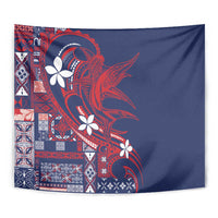 Samoa Manuia le Aso Tuto'atasi Tapestry Siapo Mamanu Mix Tatau Marlin - Flag Color LT7 - Polynesian Pride