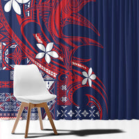 Samoa Manuia le Aso Tuto'atasi Window Curtain Siapo Mamanu Mix Tatau Marlin - Flag Color LT7 - Polynesian Pride