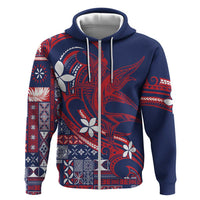 Samoa Manuia le Aso Tuto'atasi Zip Hoodie Siapo Mamanu Mix Tatau Marlin - Flag Color LT7 Zip Hoodie Blue - Polynesian Pride
