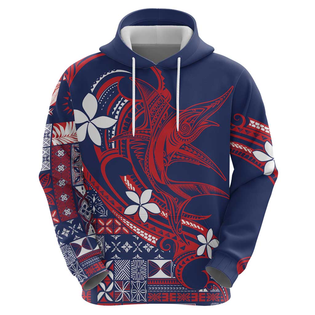 Samoa Manuia le Aso Tuto'atasi Zip Hoodie Siapo Mamanu Mix Tatau Marlin - Flag Color LT7 - Polynesian Pride