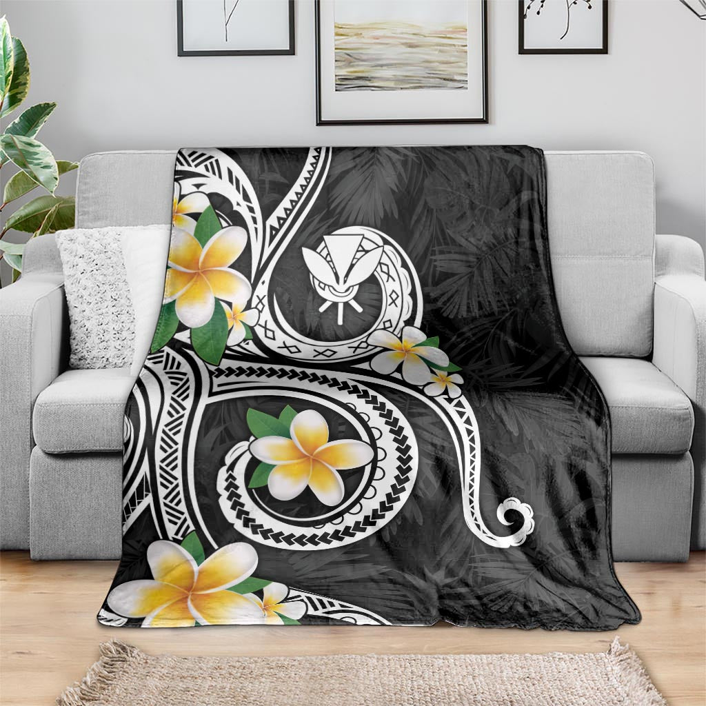 Kanaka Maoli Hawaii Plumeria Blanket Dancing Tentacles Black Style LT7 - Polynesian Pride