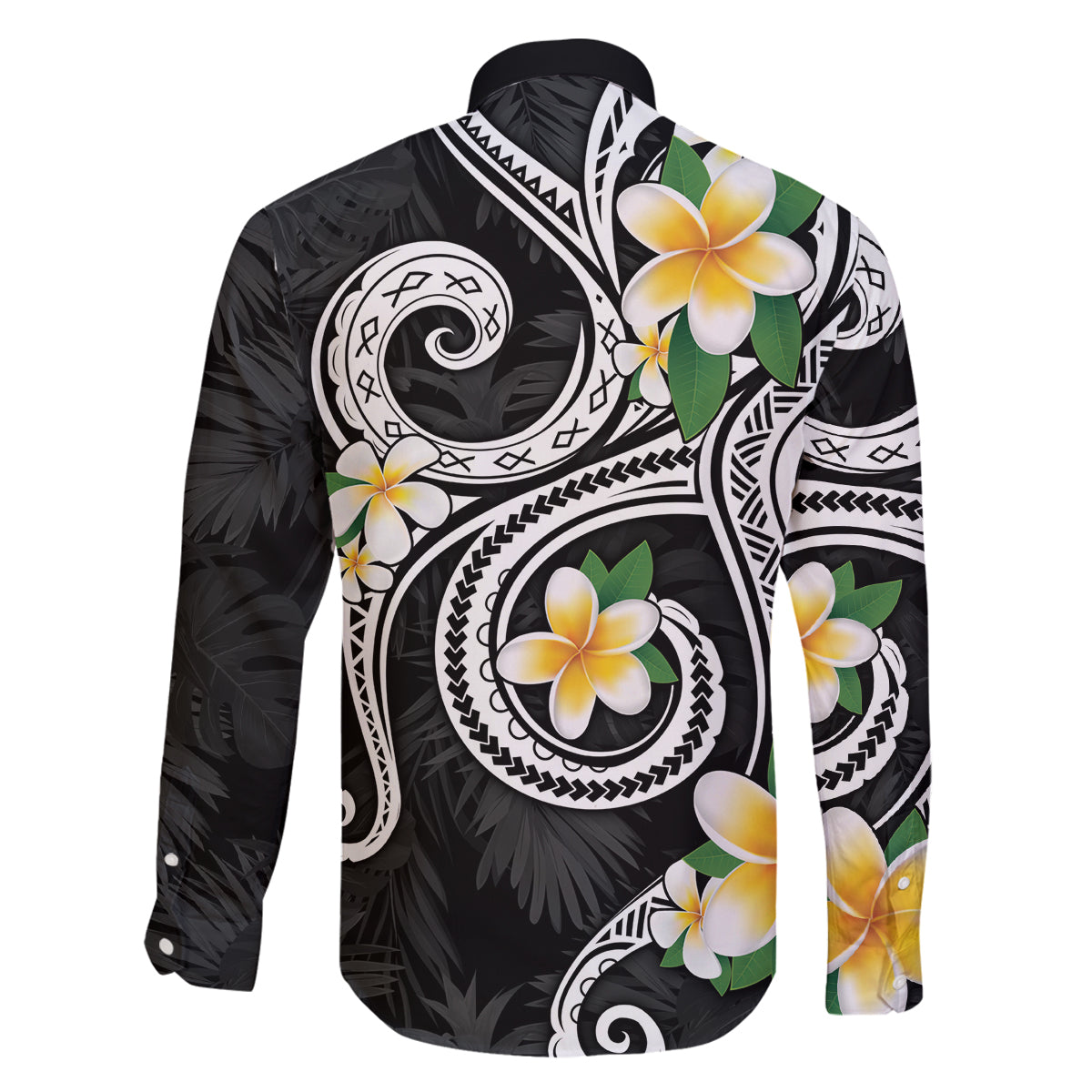 Kanaka Maoli Hawaii Plumeria Family Matching Tank Maxi Dress and Hawaiian Shirt Dancing Tentacles Black Style LT7 - Polynesian Pride