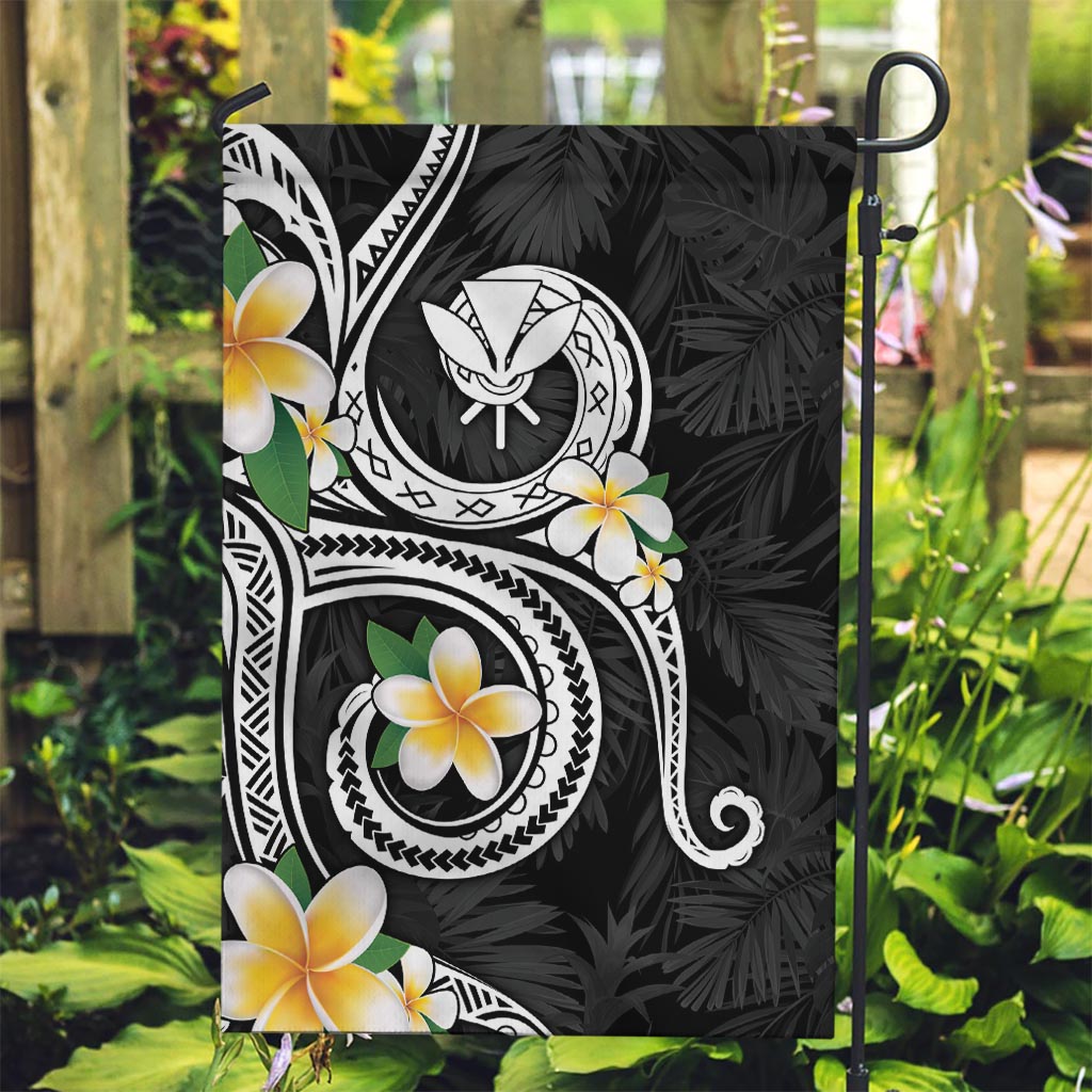Kanaka Maoli Hawaii Plumeria Garden Flag Dancing Tentacles Black Style LT7 Garden Flag Black - Polynesian Pride