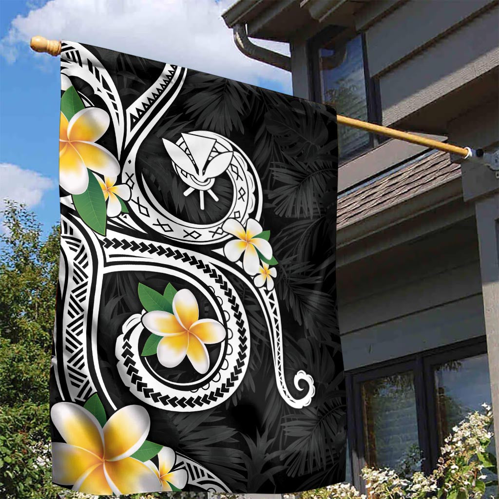 Kanaka Maoli Hawaii Plumeria Garden Flag Dancing Tentacles Black Style LT7 - Polynesian Pride