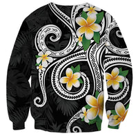 Kanaka Maoli Hawaii Plumeria Sweatshirt Dancing Tentacles Black Style LT7 - Polynesian Pride