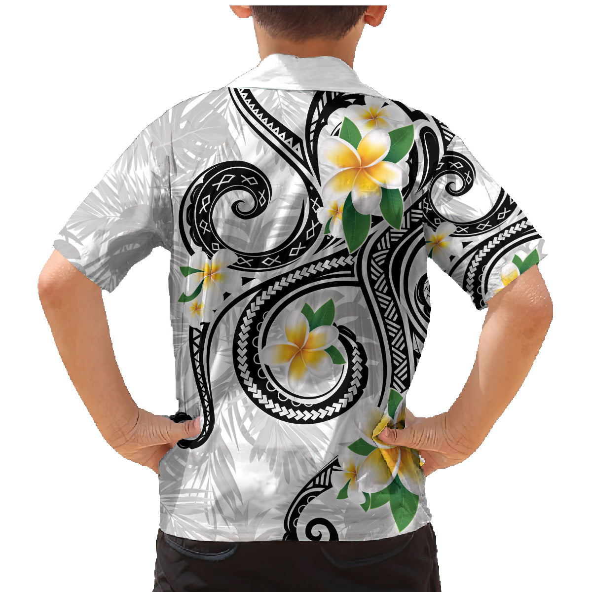 Kanaka Maoli Hawaii Plumeria Family Matching Mermaid Dress and Hawaiian Shirt Dancing Tentacles White Style LT7 - Polynesian Pride