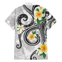 Kanaka Maoli Hawaii Plumeria Family Matching Off Shoulder Maxi Dress and Hawaiian Shirt Dancing Tentacles White Style LT7 - Polynesian Pride