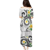 Kanaka Maoli Hawaii Plumeria Family Matching Puletasi and Hawaiian Shirt Dancing Tentacles White Style LT7 - Polynesian Pride