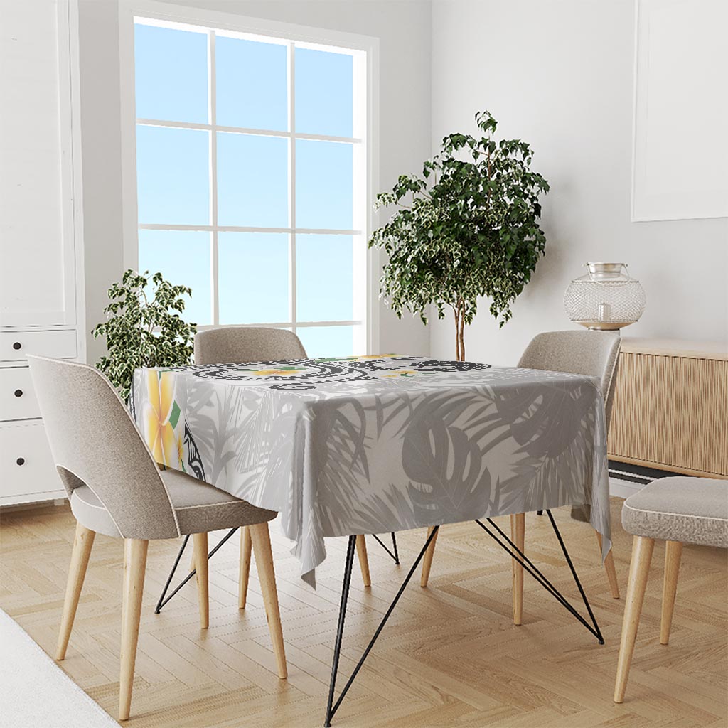 Kanaka Maoli Hawaii Plumeria Tablecloth Dancing Tentacles White Style