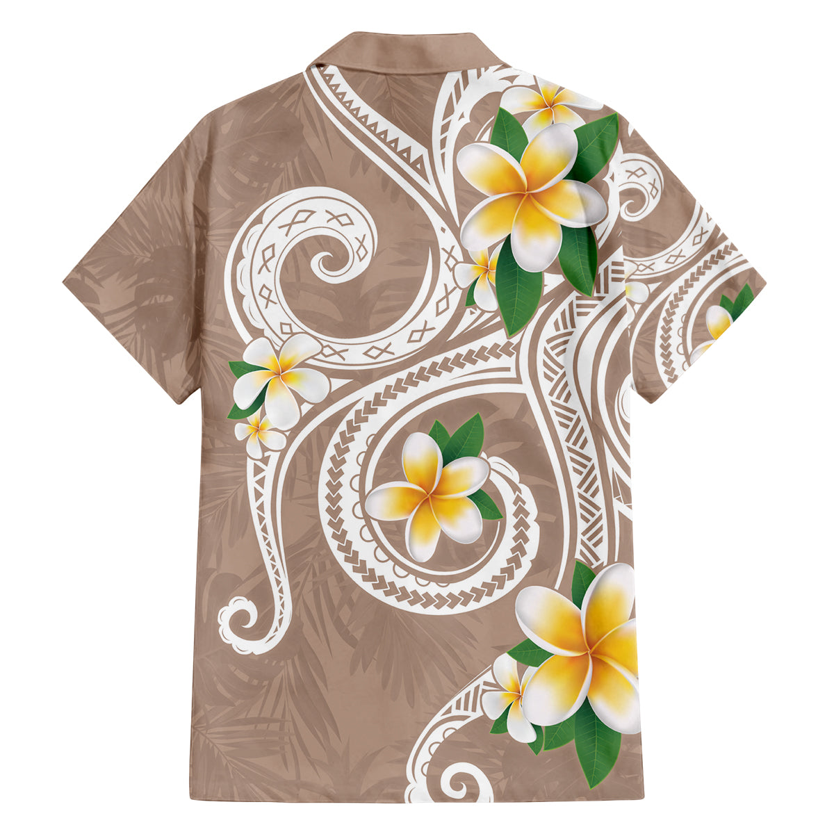 Kanaka Maoli Hawaii Plumeria Family Matching Off Shoulder Maxi Dress and Hawaiian Shirt Dancing Tentacles Beige Style LT7 - Polynesian Pride