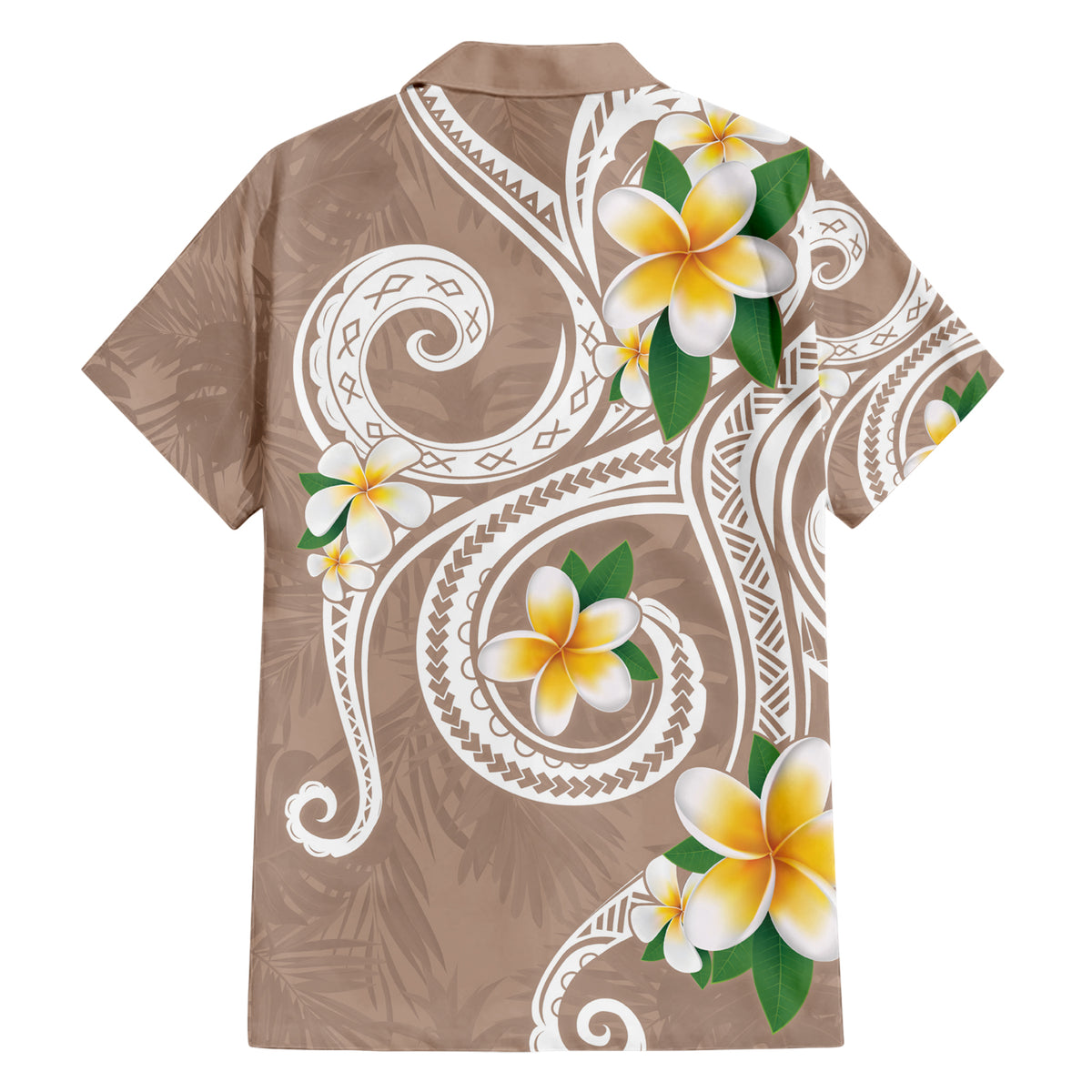 Kanaka Maoli Hawaii Plumeria Family Matching Short Sleeve Bodycon Dress and Hawaiian Shirt Dancing Tentacles Beige Style LT7 - Polynesian Pride