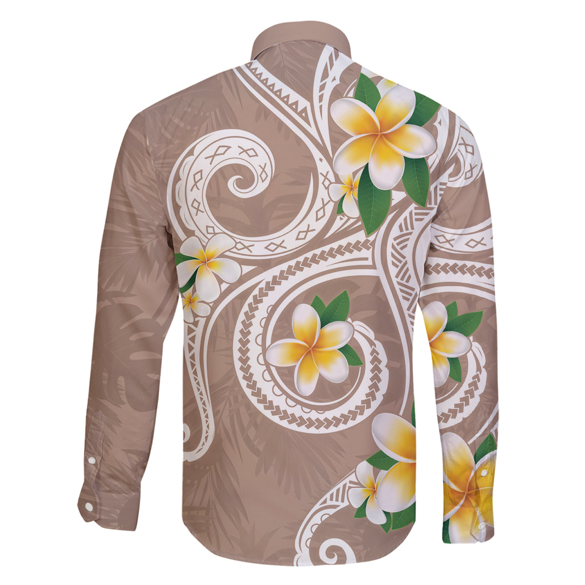 Kanaka Maoli Hawaii Plumeria Family Matching Summer Maxi Dress and Hawaiian Shirt Dancing Tentacles Beige Style LT7 - Polynesian Pride