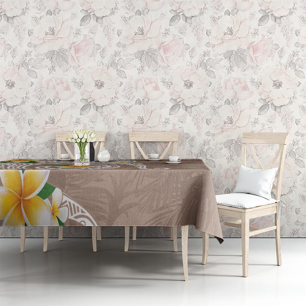 Kanaka Maoli Hawaii Plumeria Tablecloth Dancing Tentacles Beige Style LT7