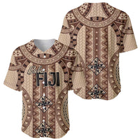 Bula Fiji Vintage Baseball Jersey Brown Masi Motifs LT7 - Polynesian Pride