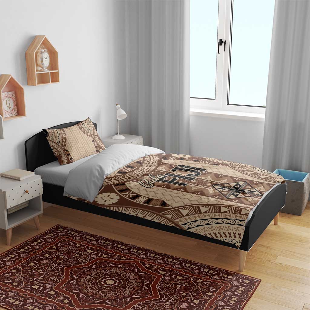 Bula Fiji Vintage Bedding Set Brown Masi Motifs
