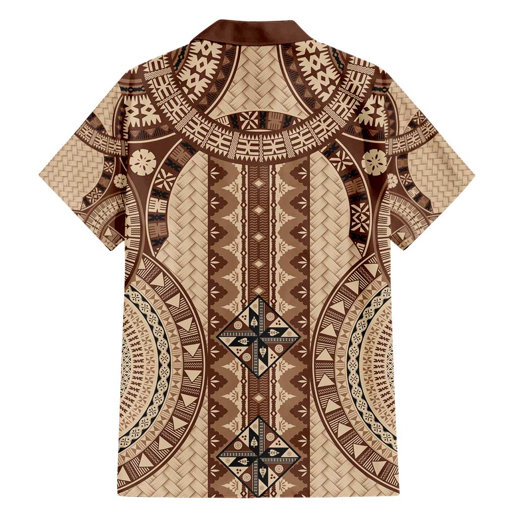 Bula Fiji Vintage Hawaiian Shirt Brown Masi Motifs