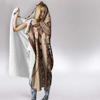 Bula Fiji Vintage Hooded Blanket Brown Masi Motifs