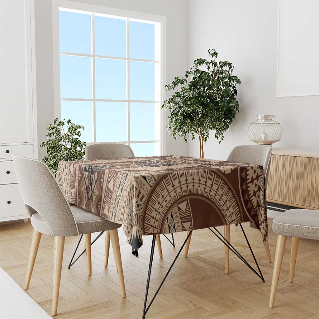 Bula Fiji Vintage Tablecloth Brown Masi Motifs