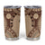 Bula Fiji Vintage Tumbler Cup Brown Masi Motifs