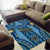 Bula Fiji Vintage Area Rug Prussian Blue Masi Motifs
